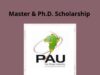 Pan Africa Unversity Scholarship 2021/2021